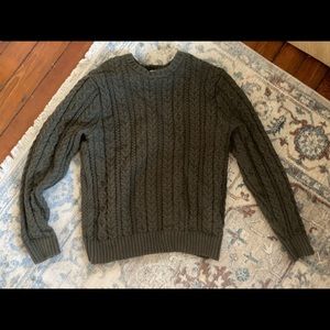 Goodfellow green men’s knit fisherman sweater.